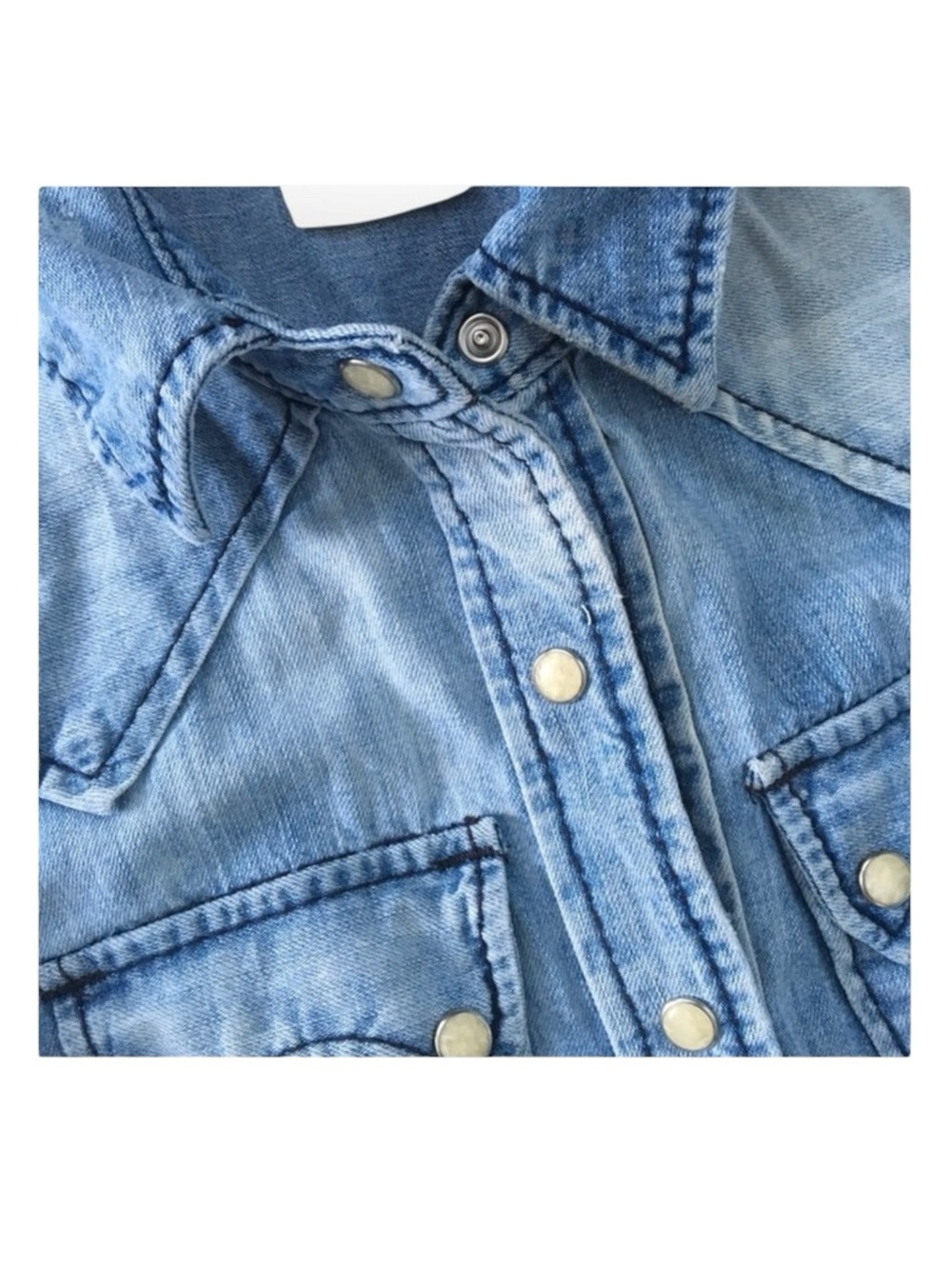 new True Religion ʊ Lucy Denim Button Down Western Inspired Shirt ʊ Sundance XS - Picture 7 of 16